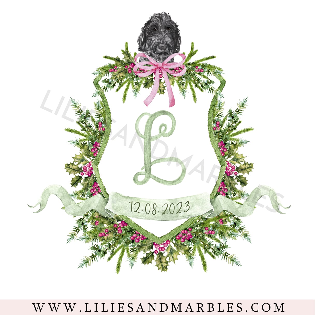 Custom Wedding Crest, Watercolor Wedding Crest, Personalized Wedding Crest, Custom Wedding Logo, Wedding Logo Monogram, Watercolor, Lilies And Marbles,