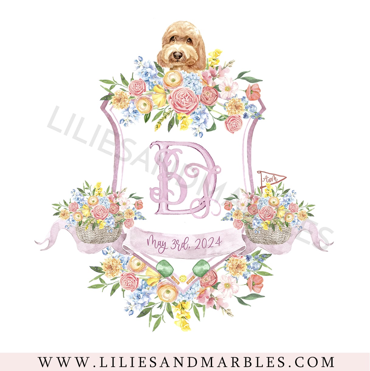 Custom Wedding Crest, Watercolor Wedding Crest, Personalized Wedding Crest, Custom Wedding Logo, Wedding Logo Monogram, 4-min