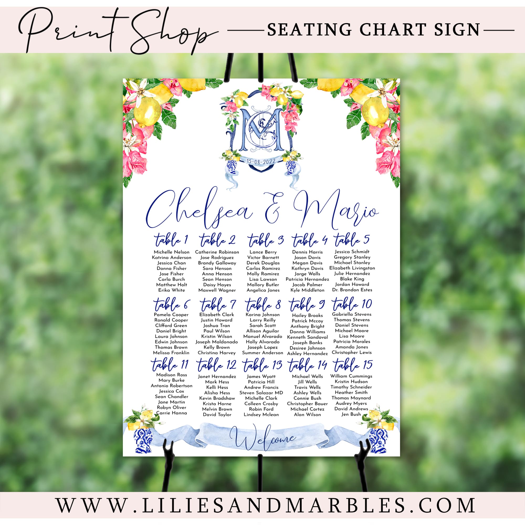 Custom Seating Chart – Foam Board