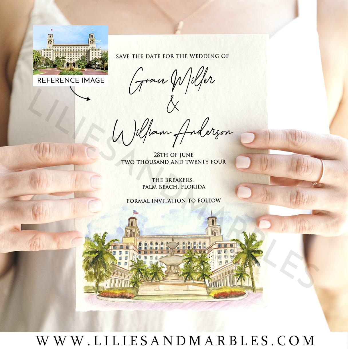 watercolor venue save the date, custom save the date with with wedding venue, custom save the date, watercolor save the date, (10)