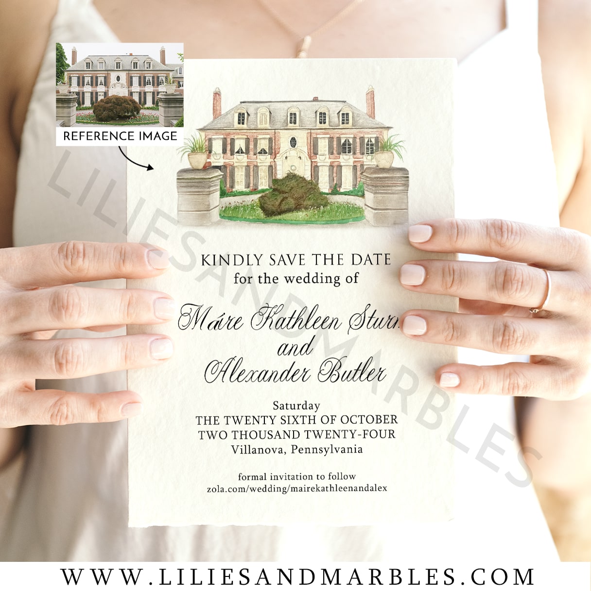 watercolor venue save the date, custom save the date with with wedding venue, custom save the date, watercolor save the date, (10)