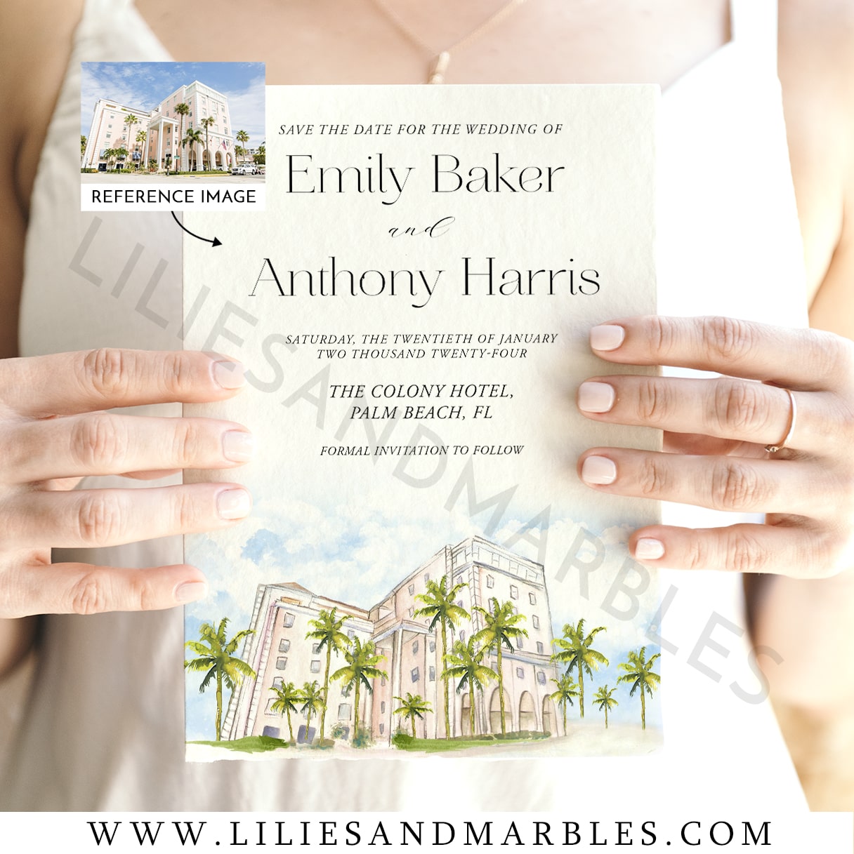 watercolor venue save the date, custom save the date with with wedding venue, custom save the date, watercolor save the date, (10)