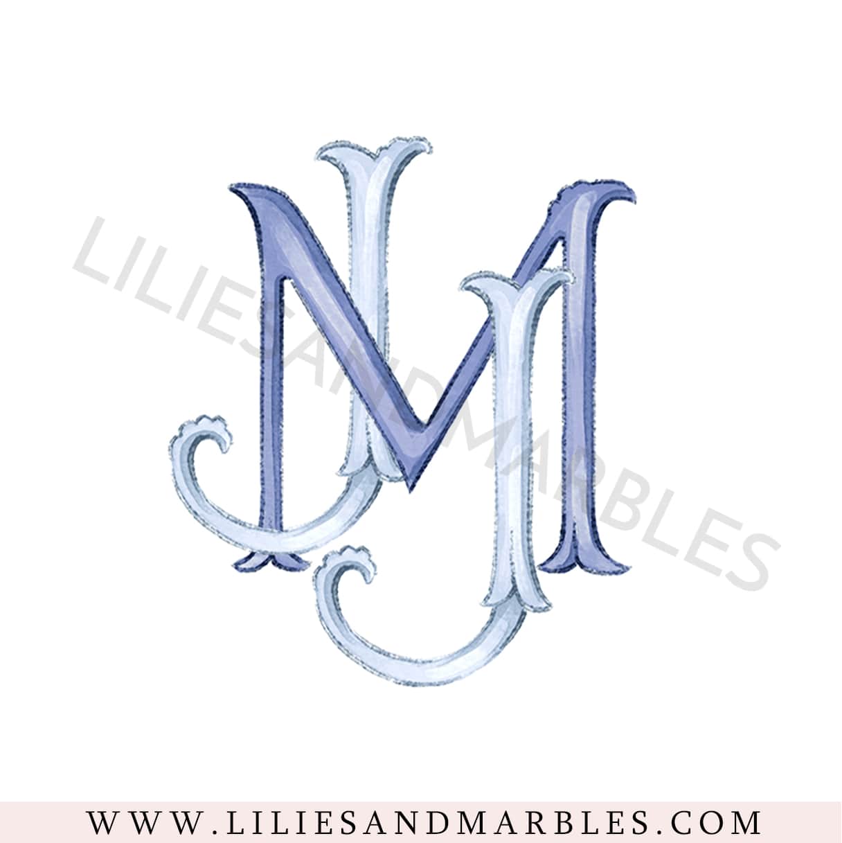 wedding-monogram-watercolor-custom-watercolor-monogram-wedding-logo- (1)